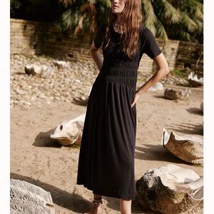 Free people beach Meg midi black dress